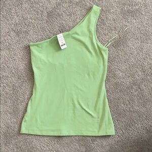 NWT Left shoulder lime green sexy basic bra tank